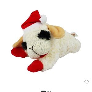 Festive Lamb Plush with Santa Hat